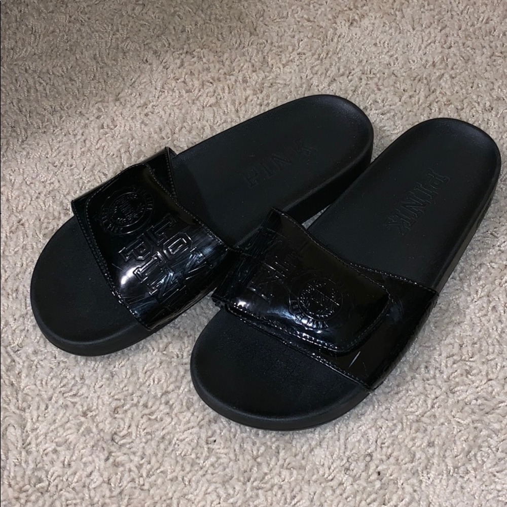 Black Pink Victoria's Secret Slides